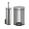 סט פח 3 ליטרים ומברשת JAVA בצבע ניקל