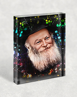 בלוק אקרילי איכותי עם תמונת הרבי