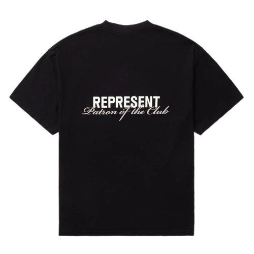 חולצה REPRESENT מידות S-XXL לגברים בגוון שחור עם תוויות