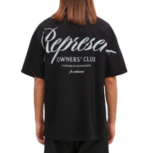 חולצה REPRESENT מידות S-XXL לגברים בגוון שחור וינטג'
