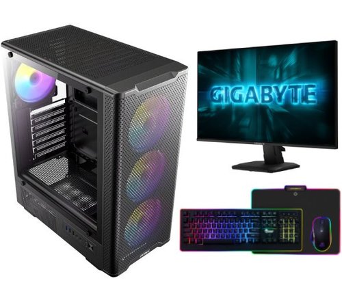 באנדל מחשב גיימינג  INTEL i5 12400F | RTX 5060 | 16 GB RAM | 1T + מסך 240Hz + מקלדת עכבר ופד RGB