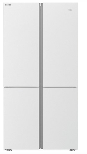 מקרר 4 דלתות - Beko GN1406223GW – זכוכית לבנה - כולל פיקוד שבת מובנה - 572 ליטר - רוחב: 90.8 ס