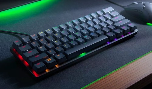 מקלדת גיימינג מכנית חוטית צבע שחור Razer Huntsman Mini Clicky Optical Red Switch