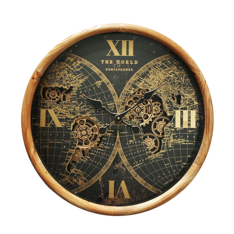 שעון קיר מעץ בעיצוב כרונוגרף