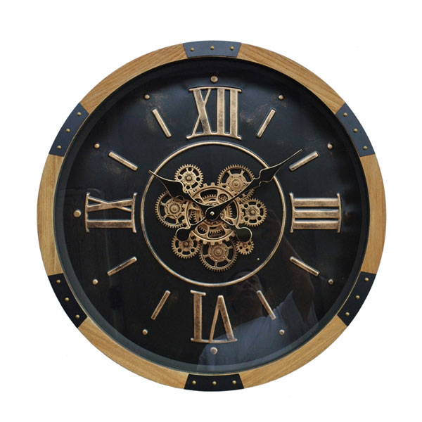 שעון קיר עץ כרונוגרף 