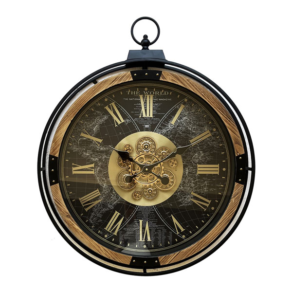 שעון קיר עץ כרונוגרף מעוצב