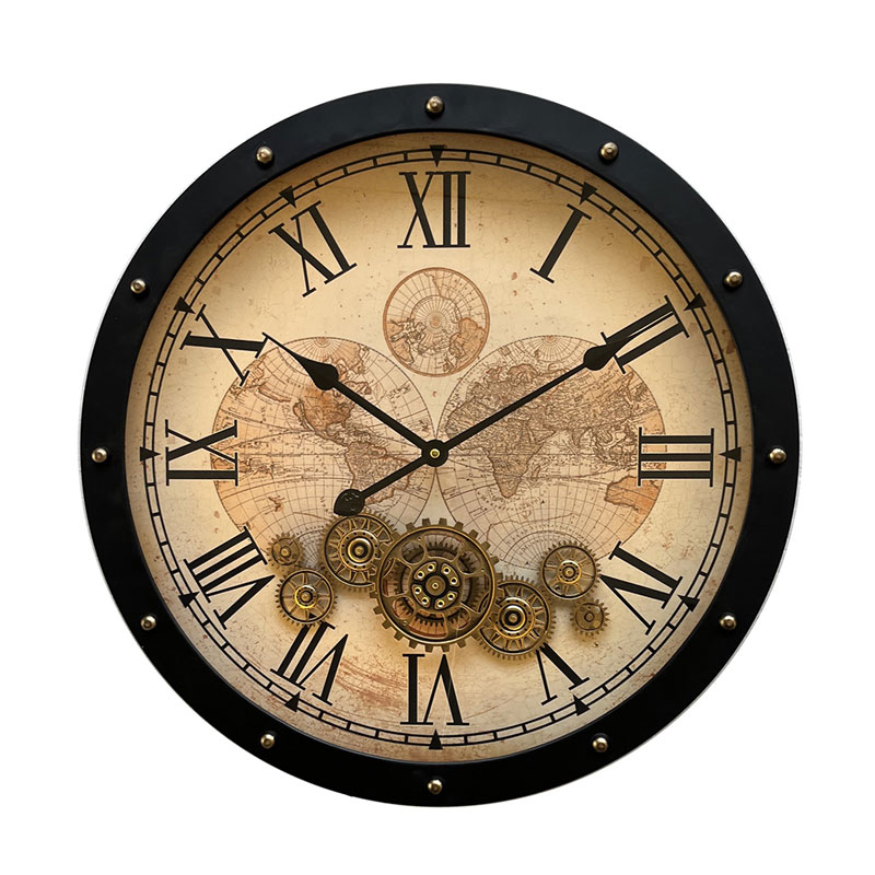 שעון קיר כרונוגרף עץ בעיצוב אלגנטי 