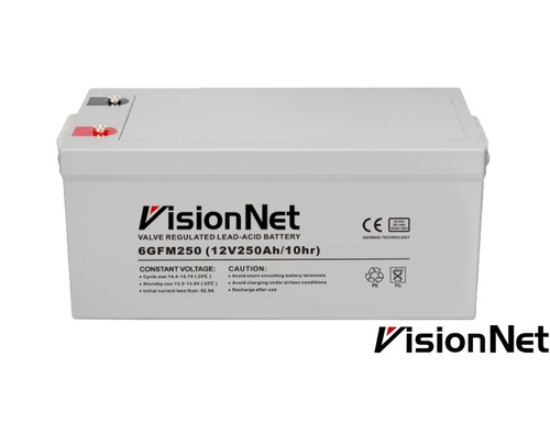 מצבר ג'ל 12V בקיבולת 250 אמפר שעה למערכות סולאריות, גיבוי תעשייתי ואגירת אנרגיה ממושכת
