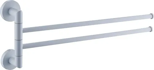 מתלה מגבות כפול נע 360 Cielo FIX לבן - בהדבקה, חזק כמו ברגים ! מתוך קולקציית אביזרי אמבטיה בהדבקה (דגם מלא) - פריט מעוצב לעיצוב חלל רחצה מודרני ו