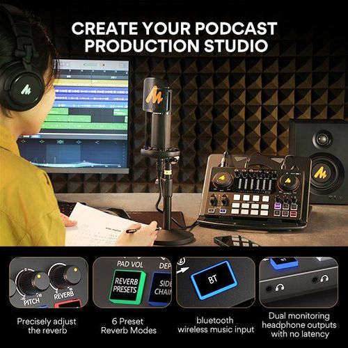 Maono Maonocaster E2 GEN 2– מיקסר ואודיו אינטרפייס לפודקאסטים ולסטרימינג