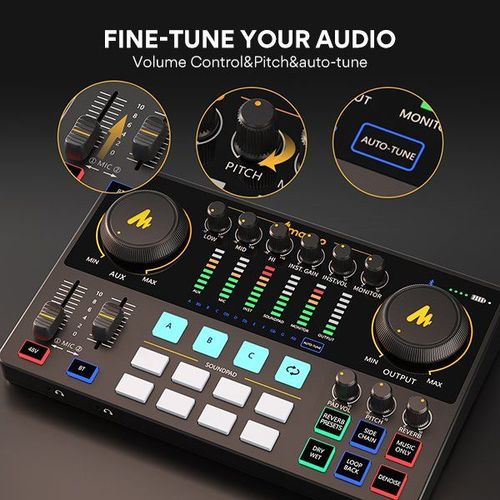 Maono Maonocaster E2 GEN 2– מיקסר ואודיו אינטרפייס לפודקאסטים ולסטרימינג