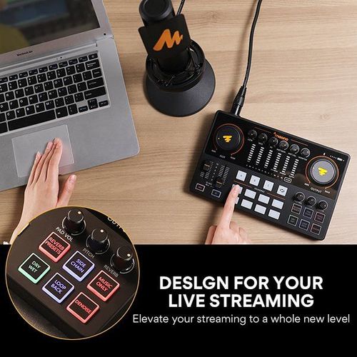 Maono Maonocaster E2 GEN 2– מיקסר ואודיו אינטרפייס לפודקאסטים ולסטרימינג