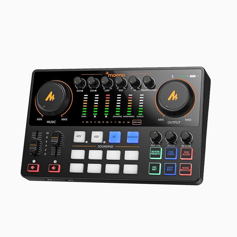 Maono Maonocaster E2 GEN 2– מיקסר ואודיו אינטרפייס לפודקאסטים ולסטרימינג