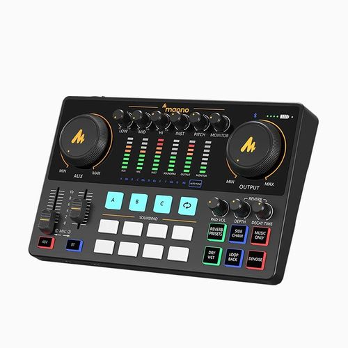 Maono Maonocaster E2 GEN 2– מיקסר ואודיו אינטרפייס לפודקאסטים ולסטרימינג