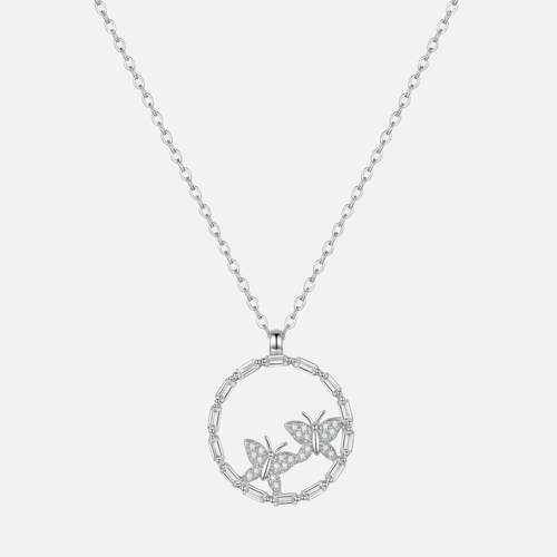 שרשרת דואט פרפרים משובצת