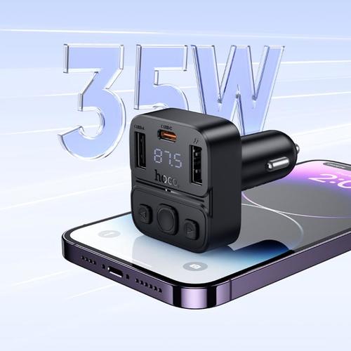 משדר FM לרכב HOCO E87 Delta 35W USB-A ו-USB-C 