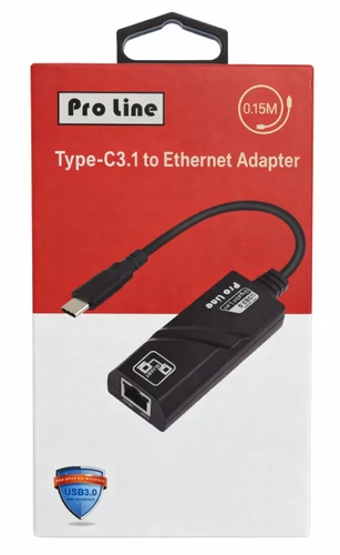 מתאם רשת אינטרנט Type-C לרשת Ethernet מבית Pro Line