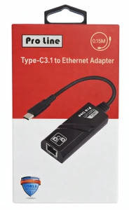 מתאם רשת אינטרנט Type-C לרשת Ethernet מבית Pro Line