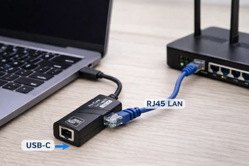 מתאם רשת אינטרנט Type-C לרשת Ethernet מבית Pro Line