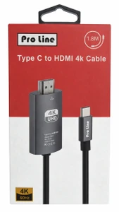 כבל Type-C ל-HDMI 4K אורך 1.80 מטר מבית Pro Line
