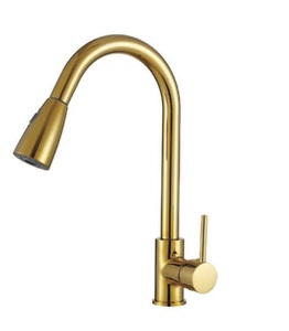 ברז מטבח מזלף נשלף פיה רחבה זהב מוברש 863H3052-BG פורום