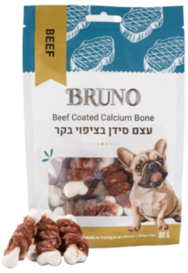 חטיף לכלבים ברונו עצם סידן בציפוי בקר 80 גרם - BRUNU 