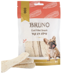 חטיף לכלבים ברונו פילה דג קוד 80 גרם - 