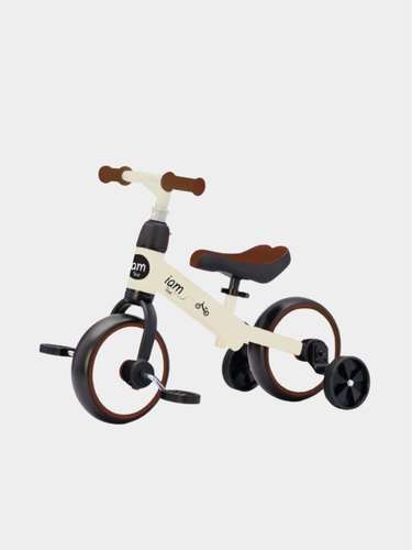 אופני איזון ורכיבה 3 ב-1 של המותג IAM Toys בצבע שמנת/לבן