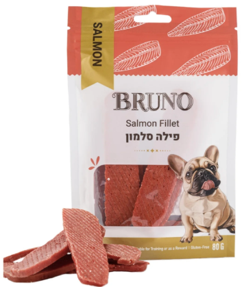 חטיף לכלבים ברונו פילה סלמון 80 גרם -