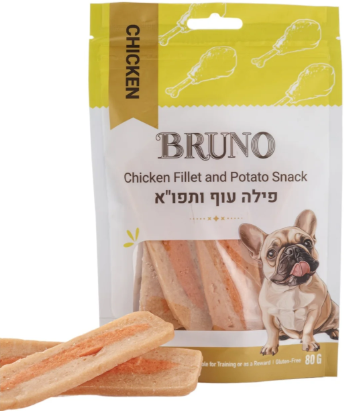 חטיף לכלבים ברונו פילה עוף ותפוח אדמה 80 גרם - 