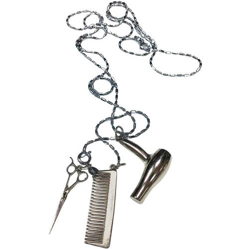 שרשרת עם 3 תליונים-פן מספריים ומסרק