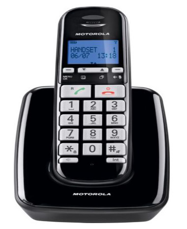 טלפון אלחוטי תפריט בעברית Motorola S3001 צבע שחור