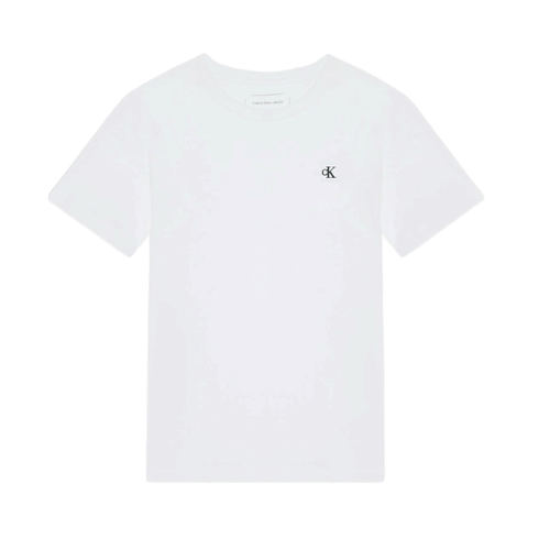 חולצה CALVIN KLEIN מידות 4-16 לילדים בגוון לבן עם רקמה