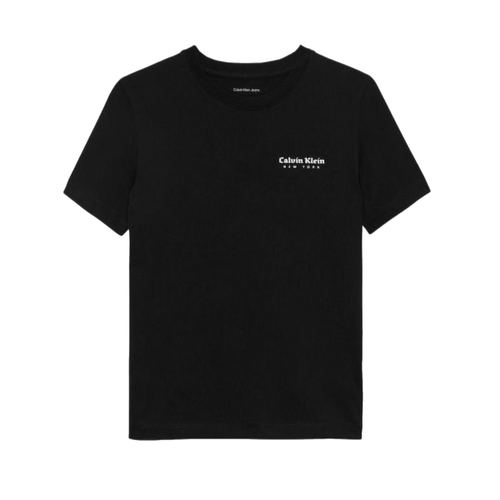 חולצה CALVIN KLEIN מידות 4-16 לילדים בגוון שחור עם לוגו ריבועי
