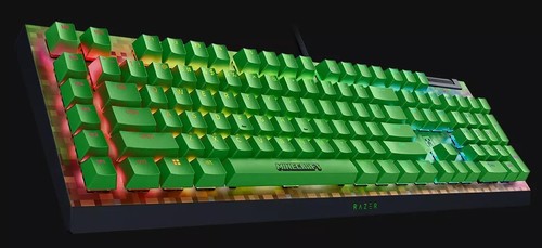 מקלדת גיימינג מכנית חוטית Razer Blackwidow V4 X Minecraft Edition