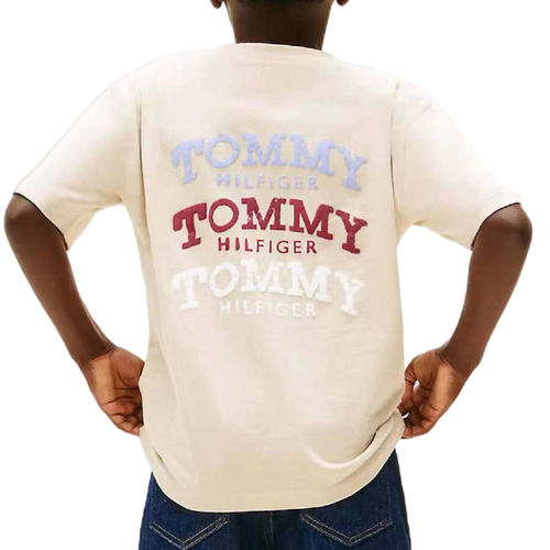 חולצה TOMMY HILFIGER מידות 6 חודשים עד 16 שנים לילדים בגוון קרם