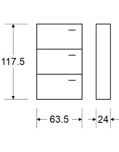 ארון נעליים 3 תאים לבן (125)