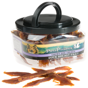 חטיף לכלב חזה ברווז בצנצנת 400 גרם | PetsProject Duck Breast Fillet 400g