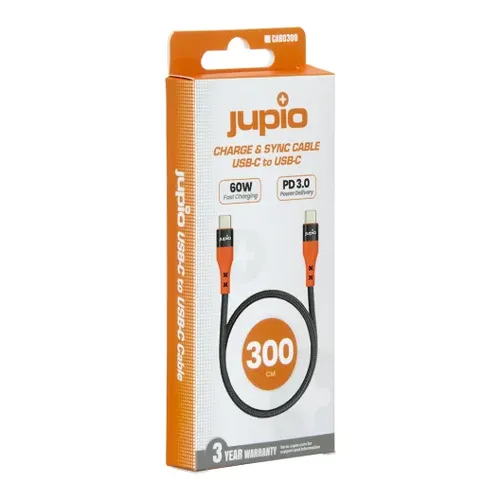 כבל Jupio USB-C 300cm 60W USB 2.0