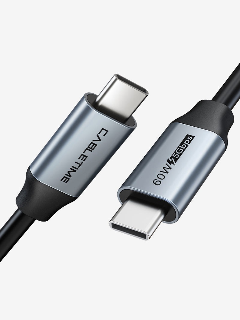כבל USB C to USB C 60w Cable 3A Fast 1m Charging