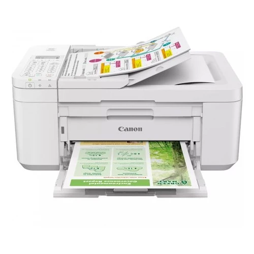 מדפסת Canon PIXMA TR4756i צבעונית אלחוטית 4 ב-1 עם סורק, פקס ו-Wi-Fi - לבן