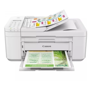 מדפסת Canon PIXMA TR4756i צבעונית אלחוטית 4 ב-1 עם סורק, פקס ו-Wi-Fi - לבן