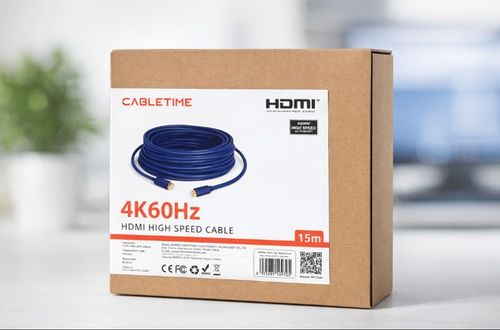 כבל HDMI זכר לחיבור HDMI זכר באורך 15 מטר CABLETIME כחול
