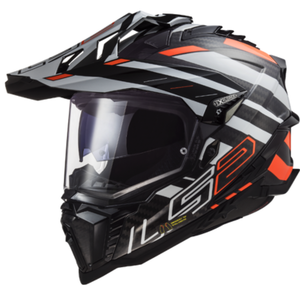 קסדת אדוונצ’ר LS2 MX701 C EXPLORER CARBON-כתום