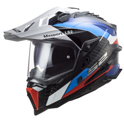 קסדת אדוונצ’ר LS2 MX701 C EXPLORER CARBON-כחול אדום