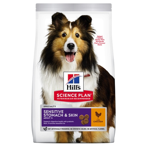 הילס סיינס פלאן לכלב בוגר עור רגיש וקיבה רגישה 14 ק