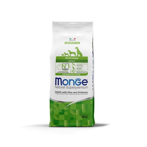 מונג' - מזון יבש לכלבים בוגרים מכל הגזעים - ארנבת - 12 ק