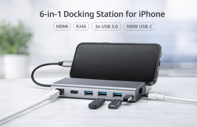 תחנת עגינה לטלפונים בעלי USB-C   מבית CABLETIME