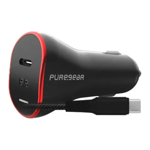 מטען רכב מהיר 45W GaN II עם יציאת USB-C וכבל USB-C מבית PureGear
