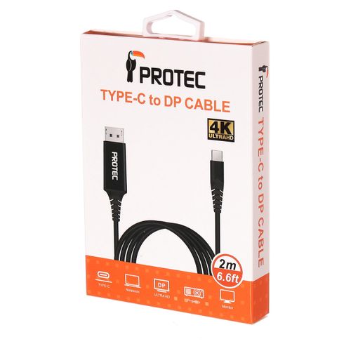 Protec DM108A כבל 2 מ' TYPE C ל-DP זכר 4K 60HZ